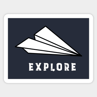 Curious Explorer Paper Plane Sticker